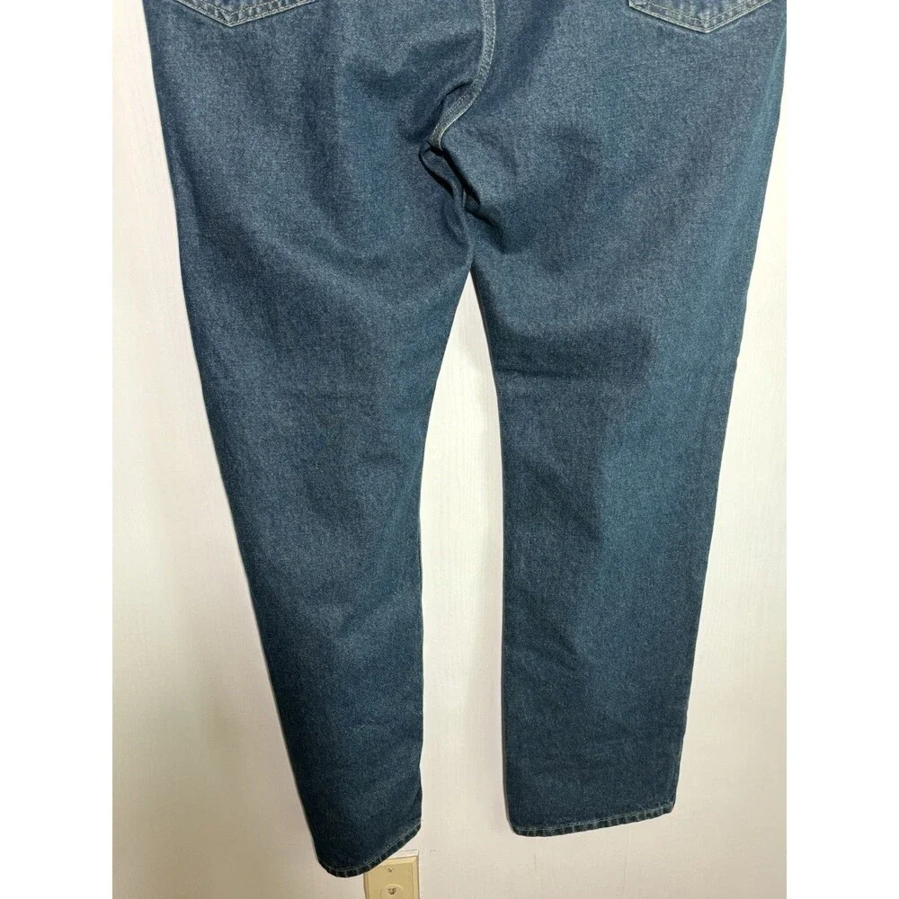 Carhartt Denim Jeans Mens 42 34 Blue Work Pants Traditional Fit Cotton B480-DVB